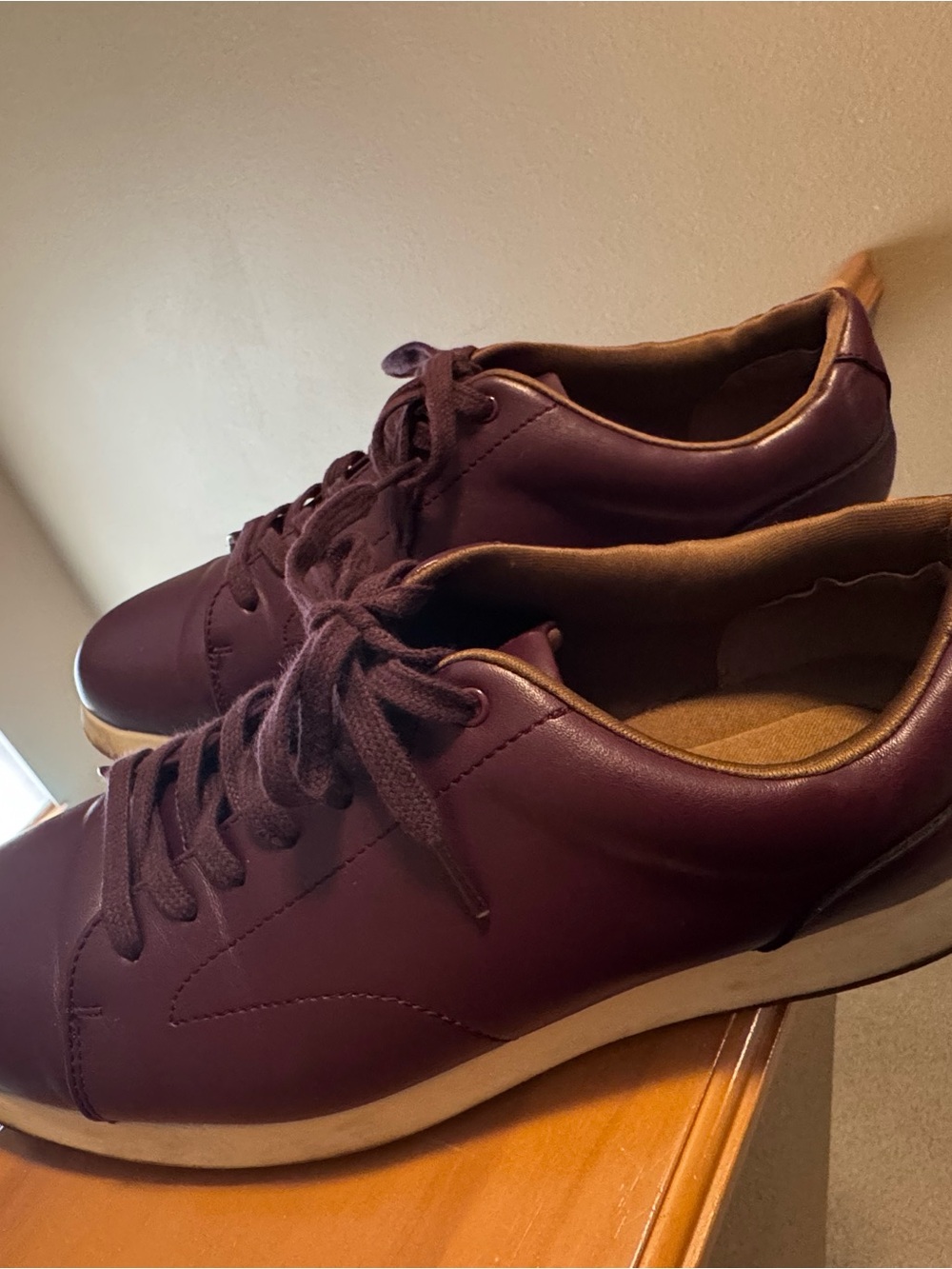 Alfani Men's Dress/Casual Lace-Up Sneakers in Dark Burgundy